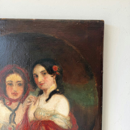 19th Century Oil Painting Portrait "Two Women" Medium Artwork Holland Art Shop