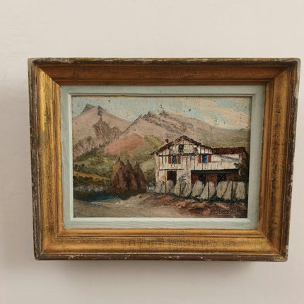 19th Century Antique Interior Oil Painting "Framed Painting" Small Artwork Holland Art Shop