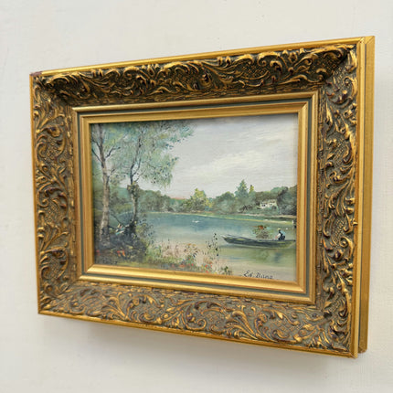 Traditional Landscape Oil Painting "Ornate Frame" Expressive Small Art Holland Art Shop