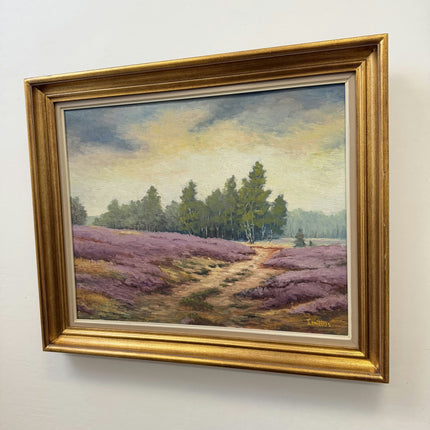 Classic Landscape Oil Painting "Heather Field" Original Art Holland Art Shop