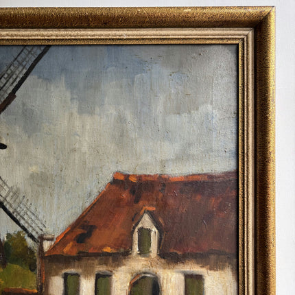 Rustic Landscape Oil Painting "Old Windmill" Handcrafted Artwork Holland Art Shop