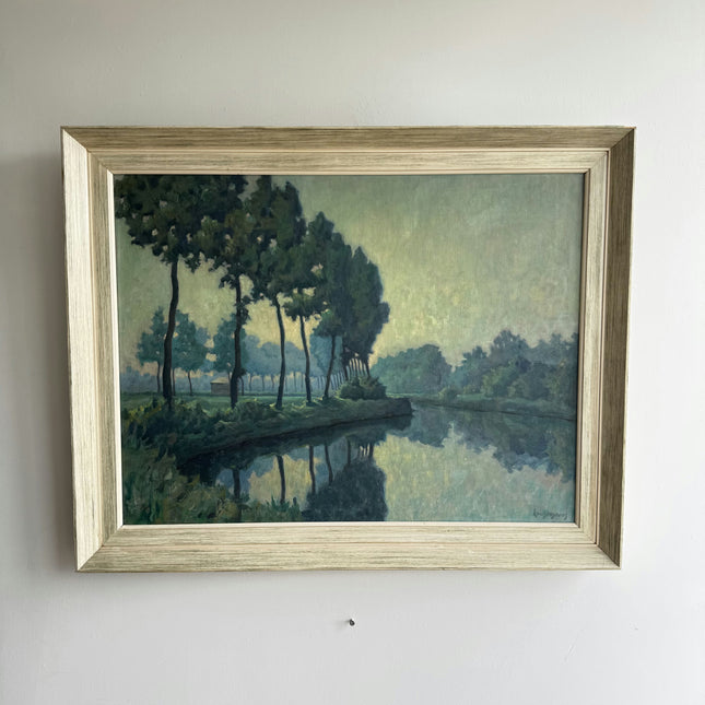 Vintage Landscape Oil Painting "Row Of Trees" Classic Large Artwork Holland Art Shop
