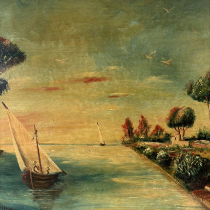Traditional Harbor Scene Oil Painting "Sailing Boat" Refined Art Holland Art Shop