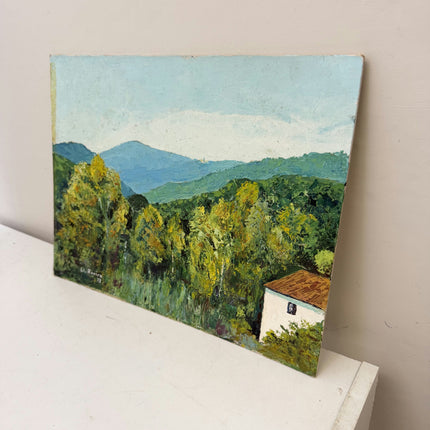 Expressive Landscape Oil Painting "Green Hills" Original Small Art Holland Art Shop
