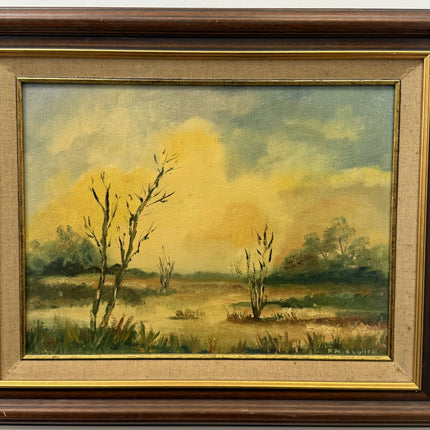 Authentic Landscape Oil Painting "Solitary Trees" Vintage Art Holland Art Shop