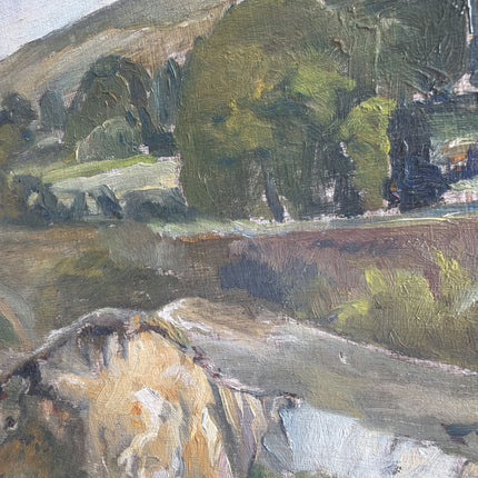 1945 Landscape Oil Painting "Rolling Hills" Art Holland Art Shop