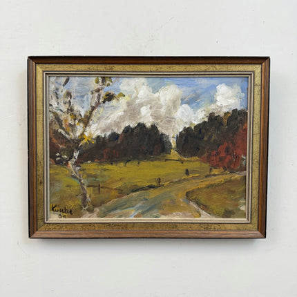 Authentic Landscape Oil Painting "Framed Drawing" Original Small Art Holland Art Shop