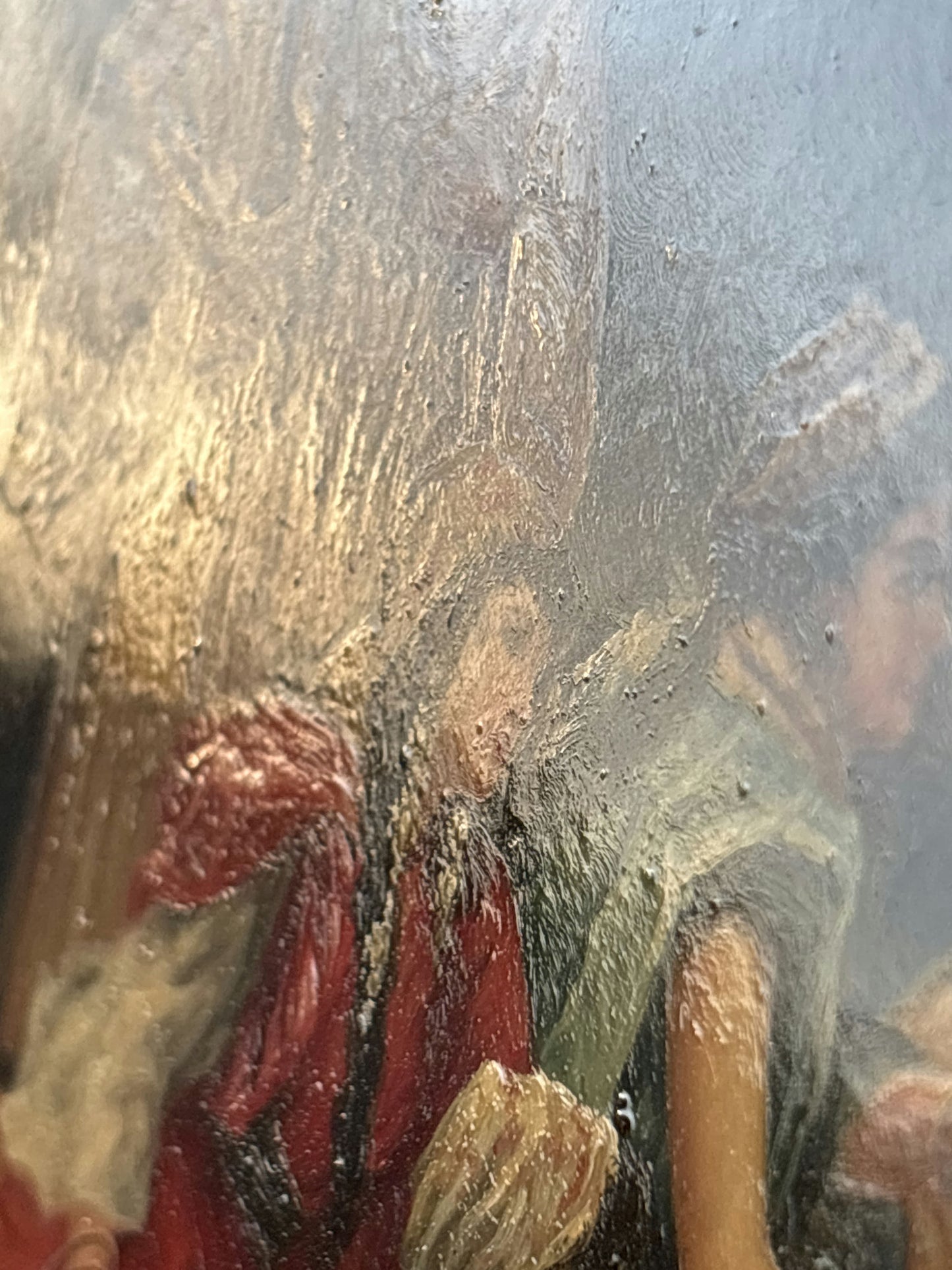 Refined Oil Painting Figurative "Gathering Women" Remarkable French Artwork