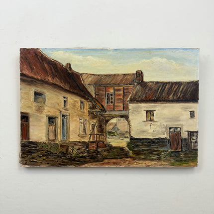 Expressive Cityscape Oil Painting "Old Houses" Authentic Artwork Holland Art Shop