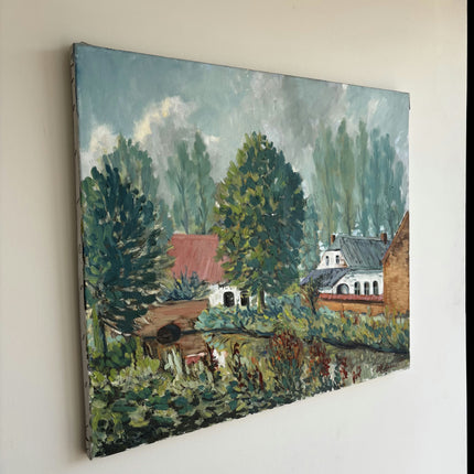 Vintage Landscape Oil Painting "Green Trees" Handcrafted Art Holland Art Shop