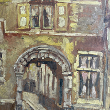 1935 Cityscape Oil Painting "Arched Entrance" Art Holland Art Shop