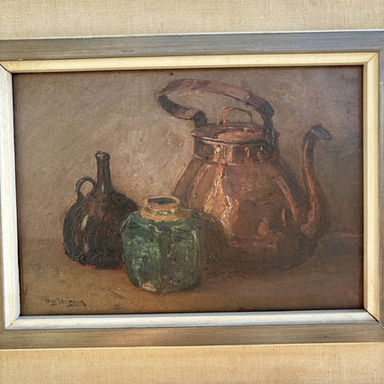 Handcrafted Still Life Oil Painting "Three Jugs" Traditional Small Artwork Holland Art Shop
