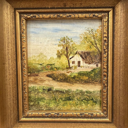 Original Landscape Oil Painting "Gilded Frame" Detailed Small Artwork Holland Art Shop