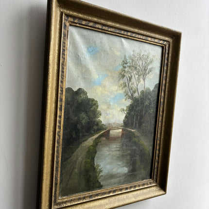 Authentic Landscape Oil Painting "Canal Bridge" Classic Artwork Holland Art Shop