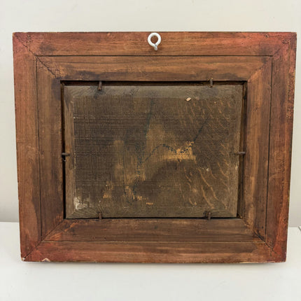 19th Century Antique Winter Landscape Oil Painting "Gilded Frame" Small Art Holland Art Shop