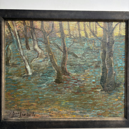 Refined Landscape Oil Painting "Woodland Trees" Rustic Large Art Holland Art Shop