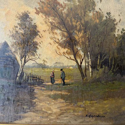 Vintage Landscape Oil Painting "Golden Frame" Expressive Art Holland Art Shop