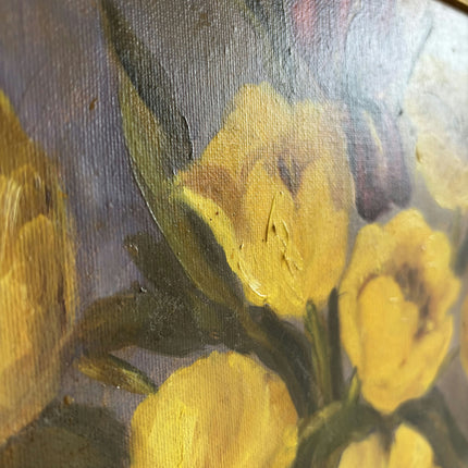 Handcrafted Floral Still Life Oil Painting "Yellow Bouquet" Vintage Art Holland Art Shop