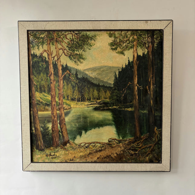Expressive Landscape Oil Painting "Pine Trees" Classic Artwork Holland Art Shop