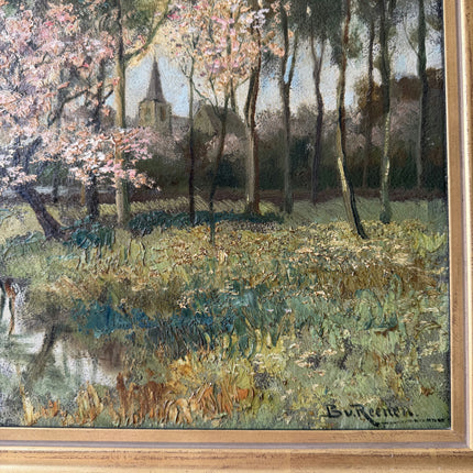 Original Landscape Oil Painting "Flowering Tree" Classic Art Holland Art Shop