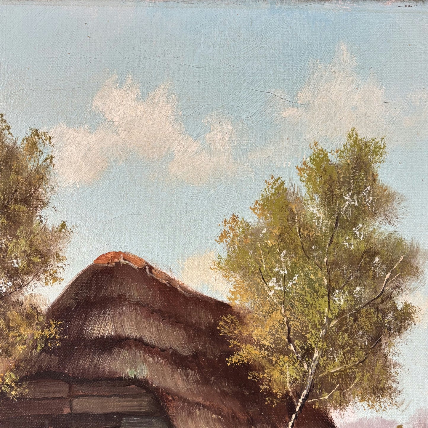 Remarkable Oil Painting Animals "Shepherds Hut" Wonderful Large Art