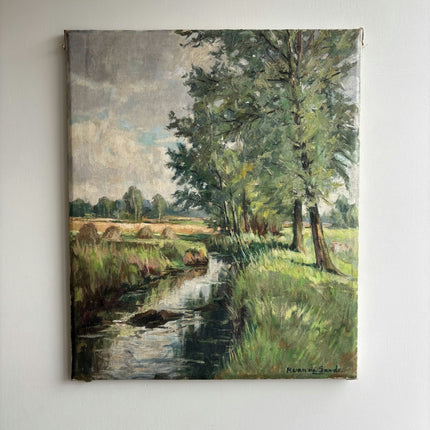 Elegant Landscape Oil Painting "Tall Tree" Rustic Belgique Art Holland Art Shop