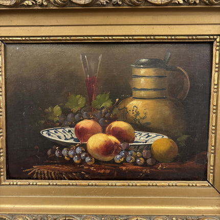 Authentic Still Life Oil Painting "Peach Plate" Rustic Art Holland Art Shop