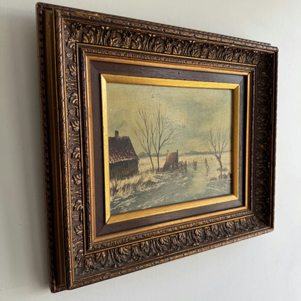 Refined Winter Landscape Oil Painting "Framed Painting" Handcrafted Art Holland Art Shop
