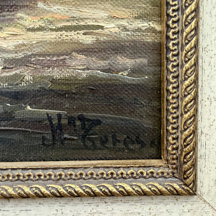 Refined Harbor Scene Oil Painting "Ornate Frame" Classic Artwork Holland Art Shop