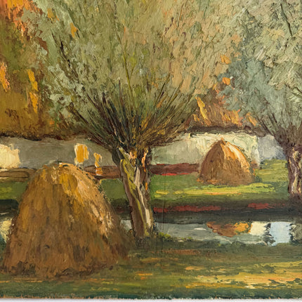 Elegant Landscape Oil Painting "Haystack Group" Refined Artwork Holland Art Shop