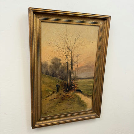 Traditional Landscape Oil Painting "Solitary Walker" Refined Art Holland Art Shop
