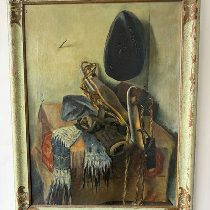 1939 Still Life Oil Painting "Pair Of Shoes" Art Holland Art Shop