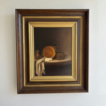 Elegant Still Life Oil Painting "Brass Pan" Traditional Artwork Holland Art Shop