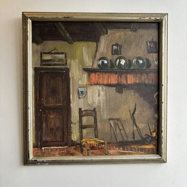 Timeless Interior Oil Painting "Wooden Chair" Traditional Artwork Holland Art Shop