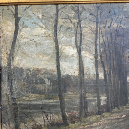 19th Century Antique Landscape Oil Painting "Gilded Frame" Art Holland Art Shop
