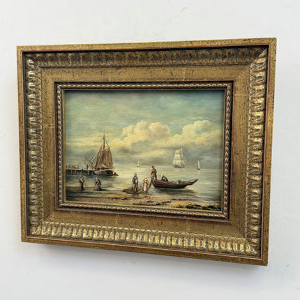 Expressive Seascape Oil Painting "Fishing Boat" Classic Small Artwork Holland Art Shop