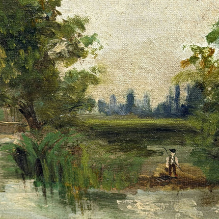 19th Century Antique Landscape Oil Painting "Framed Painting" Small Artwork Holland Art Shop