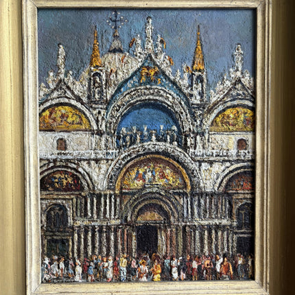 Elegant Cityscape Oil Painting "Venetian Basilica" Original Small Artwork Holland Art Shop