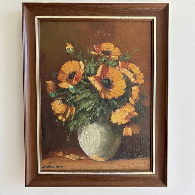 Timeless Floral Still Life Oil Painting "Orange Bouquet" Vintage Artwork Holland Art Shop