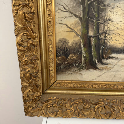 Vintage Winter Landscape Oil Painting "Snowy Trees" Traditional Large Art Holland Art Shop