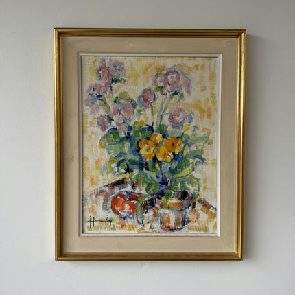 Authentic Flowery Still Life Oil Painting "Flower Bouquet" Rustic France Artwork Holland Art Shop