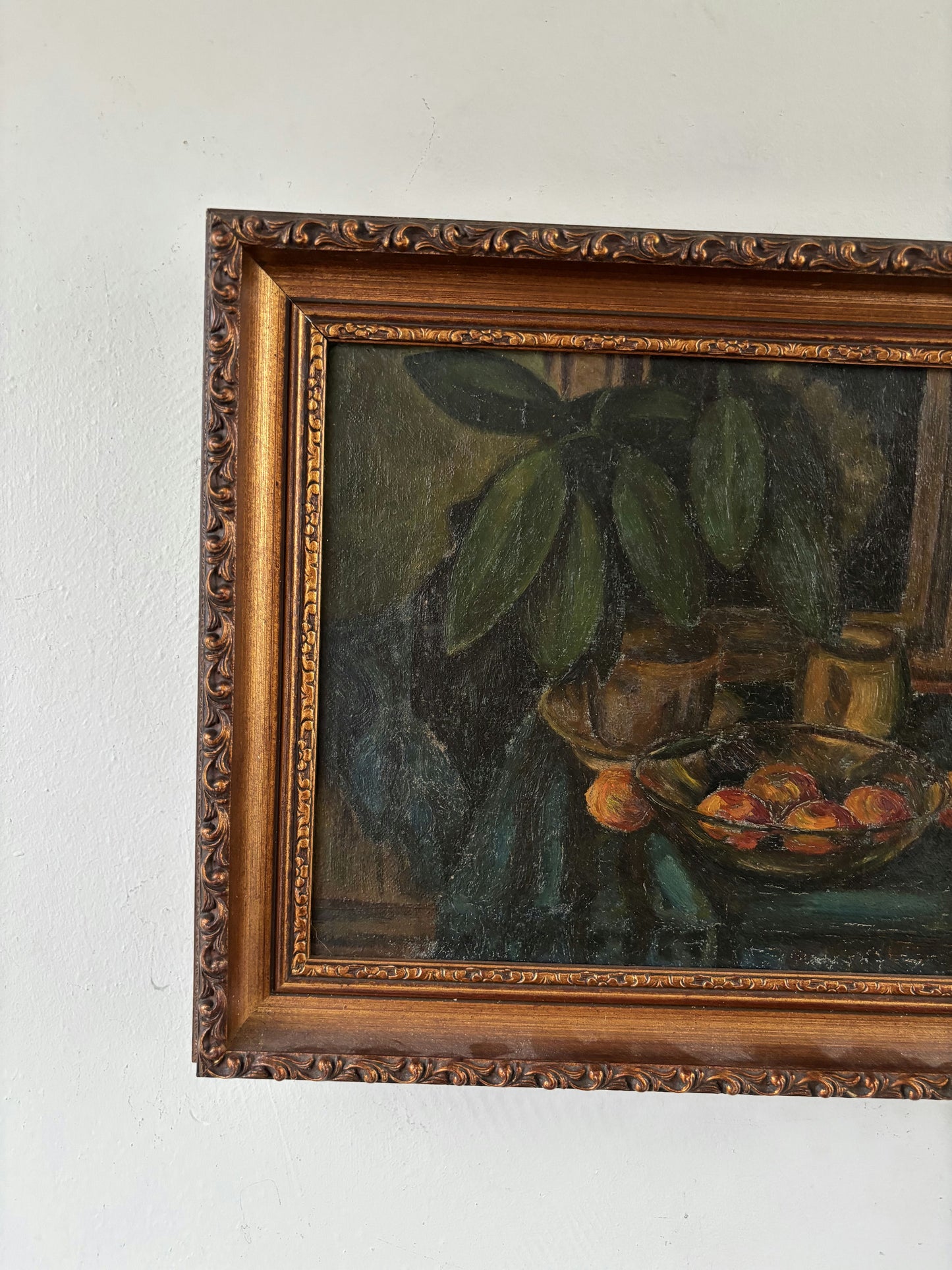 Striking Oil Painting Still Life "Fruit Bowl" Remarkable Small Art