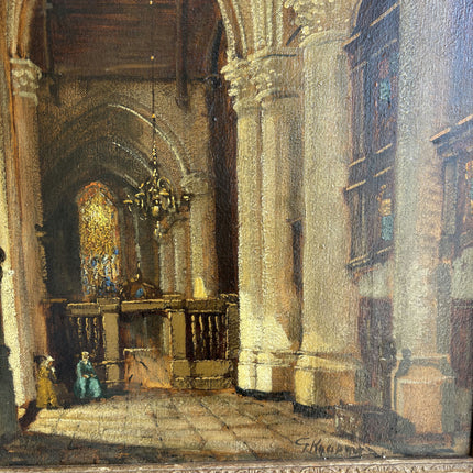 Handcrafted Church Interior Oil Painting "Ornate Frame" Elegant Art Holland Art Shop