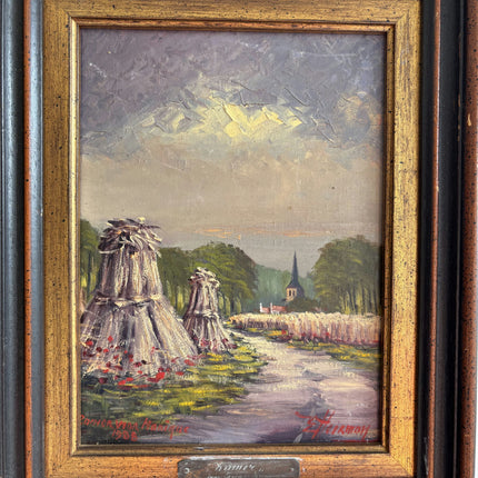 Traditional Landscape Oil Painting "Haystack Group" Detailed Small Art Holland Art Shop