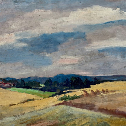 Original Landscape Oil Painting "Golden Fields" Expressive Artwork Holland Art Shop