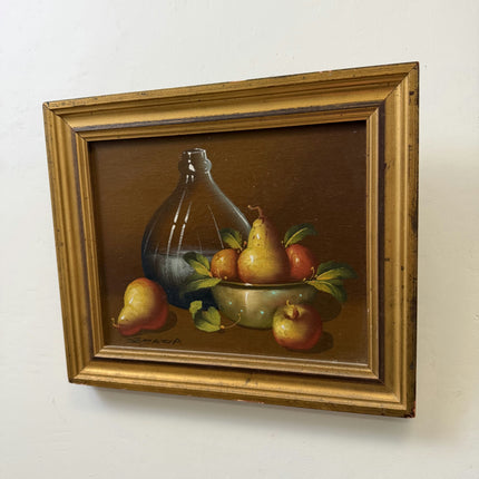 Refined Still Life Oil Painting "Pear Bowl" Handcrafted Small Art Holland Art Shop