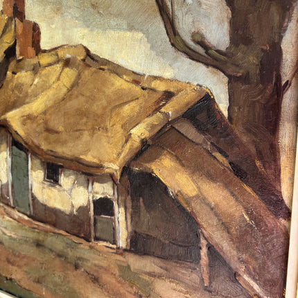Classic Farm Oil Painting "Thatched Cottage" Original Art Holland Art Shop