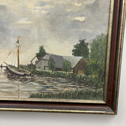 Timeless Seascape Oil Painting "Docked Sailboat" Detailed Artwork Holland Art Shop