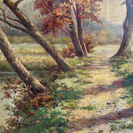 Original Landscape Oil Painting "Autumn Trees" Handcrafted Artwork Holland Art Shop