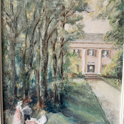 Original Landscape Oil Painting "Garden House" Classic Small Artwork Holland Art Shop